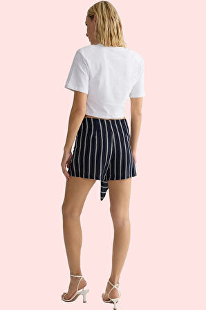 Kadın Şal Desenli Geniş Paça Mini Şort Yaz Aylarının Vazgeçilmezi Günlük Kullanım Hafta Sonu