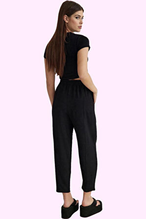 Kadın Yüksek Bel Harem Pantolon Düz Desen Rahat Kalıp Günlük Kullanım Yaz Aylarının Vazgeçilmezi