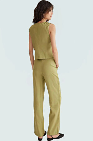 Kadın Yüksek Bel Geniş Paça Modal Pantolon Ve Yelek Takım Günlük Yaz Kombinleri İçin Seçkin Malzeme