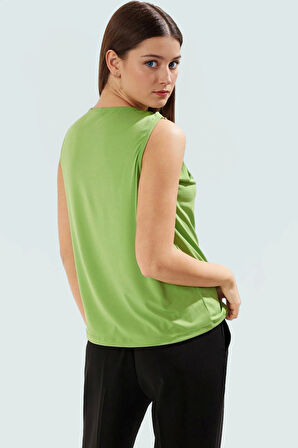 Kadın Fitted Bisiklet Yaka Örme Bluz Aksesuar Detaylı Günlük Şık Görünüm Zarifane Tasarım