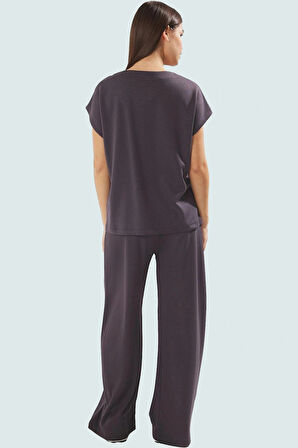 Oversize V Yaka Örme Alt Üst Takım Rahat Günlük Stil Profesyonel Görünüm