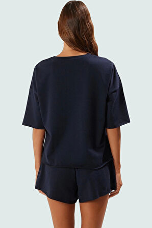 Kadın Oversize Pamuklu Şortlu Takım Rahat Yazlık Mükemmel Uyum Modern Stil Kullanım