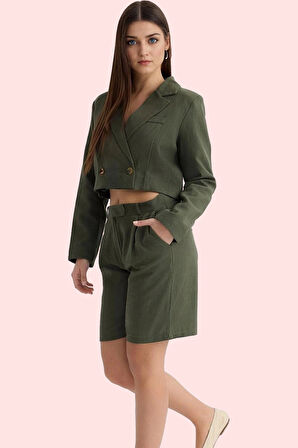 Kadın Keten Görünümlü Geniş Paça Kapri Şort Pamuk Günlük Kullanım Yaz Aylarının Vazgeçilmezi