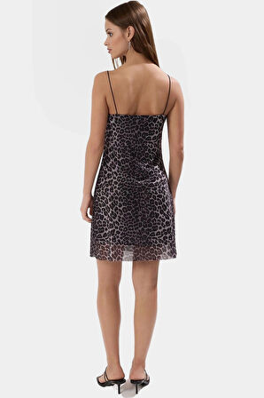 A Line Animal Desenli Mini Örme Elbise Günlük Şıklık İçin Özenle Seçilmiş Yüksek Kalite