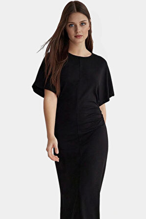 Maxi Elbise Örme Kumaş Bodycon Kesim Rahat Günlük Şık Yüksek Kalite