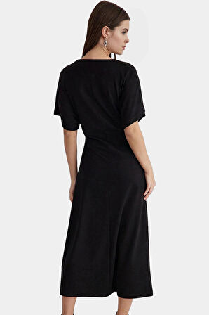 Maxi Elbise Örme Kumaş Bodycon Kesim Rahat Günlük Şık Yüksek Kalite