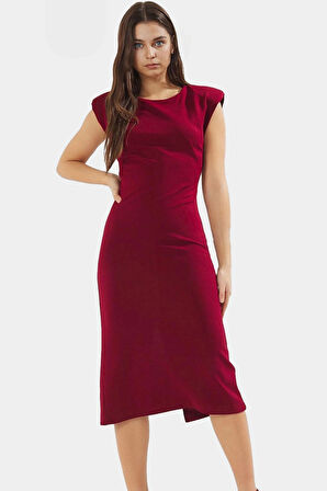 Şık Midi Elbise Örme Kumaş Bodycon Kalıp Günlük Tarz Premium Kalite Görünüm Uzun Ömürlü