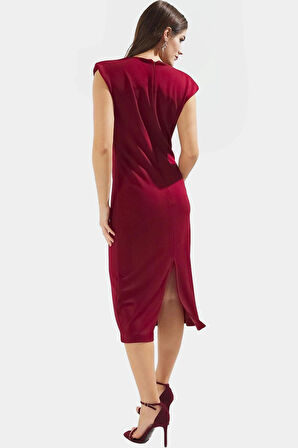 Şık Midi Elbise Örme Kumaş Bodycon Kalıp Günlük Tarz Premium Kalite Görünüm Uzun Ömürlü