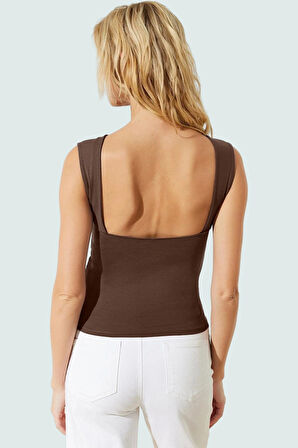 Kadın Bisiklet Yaka Kolsuz Pamuklu Örme Bluz Rahat Günlük Stil Kullanım İçin Ve Şık