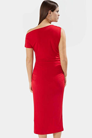 Çok Baskılı Midi Boy Bodycon Elbise Yazlık Örme Kumaş Özel Tasarım Özenle Seçilmiş