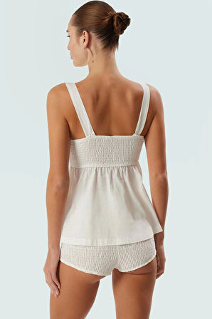 Yazlık Pamuklu Reglan Kollu Bluz Şort Takım Plaj Modası Rahat Ve Şık