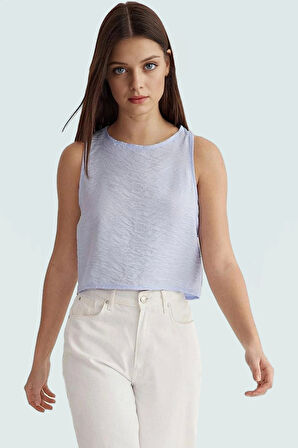 Yazlık Kolsuz Crop Bluz Rahat Günlük Polyester Dokuma Kumaş Ve Şık Özel Tasarım