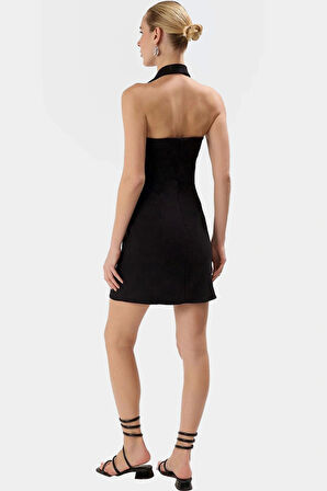 Mini Ceket Elbise Yazlık Dokuma Polyester Elastan Modern Stil Trend Tasarım Şık Görünüm