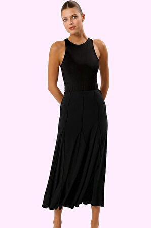 Kadın Maxi A line Örme Etek Renk Günlük Casual Stil Özel Günler Yaz Aylarının Vazgeçilmezi