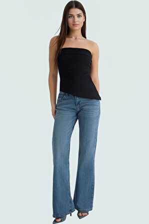 Straplez Fitted Dokuma Bluz Günlük Şıklık İçin Özenle Seçilmiş Dayanıklı Malzeme