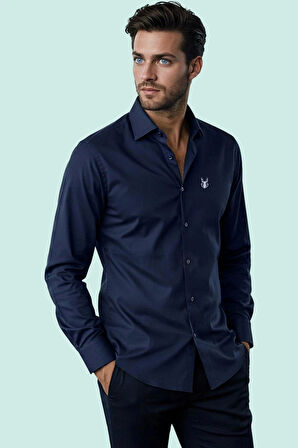 Erkek Slim Fit Kısa Kollu Gömlek Yaka Düz Desen Basic Siluet Rahat Günlük Kaliteli Malzeme