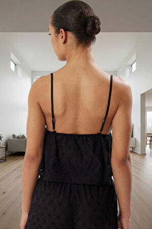 Kadın Puantiyeli Pamuklu Pijama Takımı Yazlık Rahat Ev Giyim Mükemmel Uyum Profesyonel Görünüm