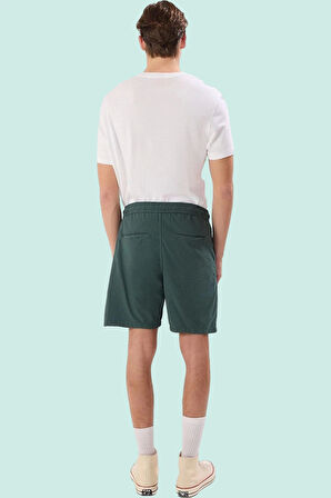 Erkek Pamuklu Bağcıklı Şort Rahat Kalıp Keten Görünümlü Yaz Aylarının Vazgeçilmezi Günlük Kullanım