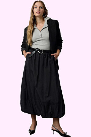 Kadın Maxi Boy Balon Etek Şık Günlük Kombinler İçin Polyester Kumaş Yaz Aylarının Vazgeçilmezi