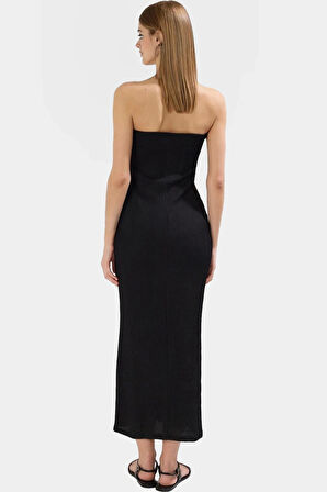 Maxi Örme Elbise Straplez Bodycon Astarl? 98% Polyester Yazlık Premium Kalite Uzun Ömürlü