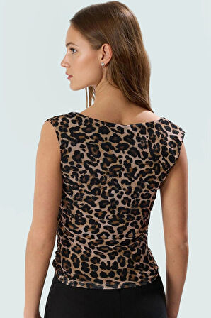 Çiçekli Örme Tül Bluz Fitted Kalıp Rahat Yazlık Trend Tasarım Zarifane