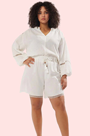 Kadın Büyük Beden Rahat Şort Yazlık Plaj Kısa Boy Pamuklu Günlük Kullanım Kaliteli Malzeme