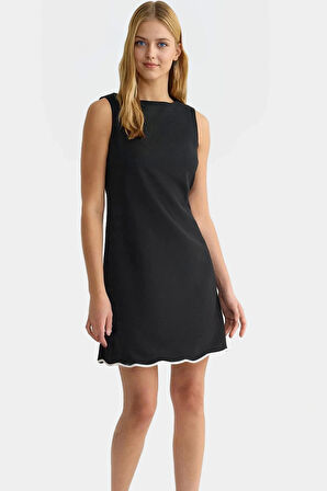 Mini A Line Dokuma Elbise 88% Polyester 12% Elastan Yazlık Şık Görünüm Rahat Kullanım