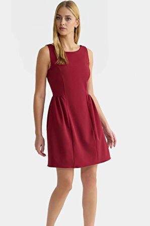 Kadın A Line Mini Elbise 87% Polyester 13% Elastan Yazlık Modern Stil Özel Tasarım Şık Görünüm