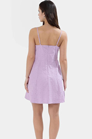 Astarl? Dokuma Mini Elbise Yazlık Rahat A line Trend Tasarım Özel