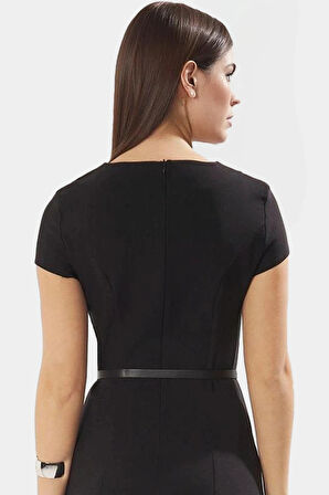 Şık Kemerli Mini Elbise Dokuma Kumaş Bodycon Kalıp Yazlık Dayanıklı Malzeme Özenle Seçilmiş