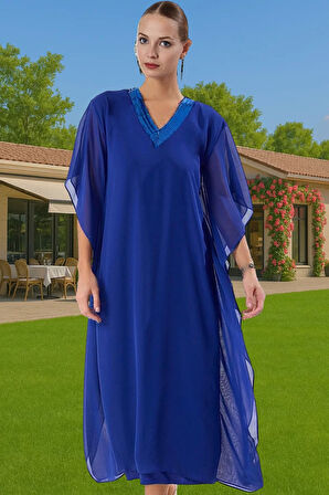 Şifon Abiye Elbise Payet Detaylı A Line Midi Boy Mükemmel Uyum Dayanıklı Malzeme Konforlu Kesim