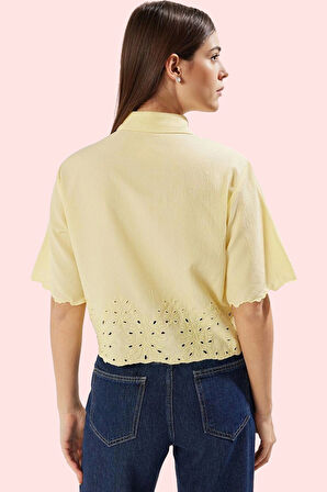 Kadın Kısa Kollu Basic Gömlek Pamuk Günlük Kombinler Hafta Sonu Yaz Aylarının Vazgeçilmezi