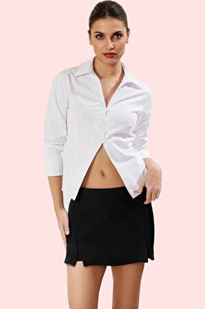 Kadın Düğmeli Uzun Kollu Poplin Gömlek Rahat Kalıp Günlük Kullanım Yaz Aylarının Vazgeçilmezi