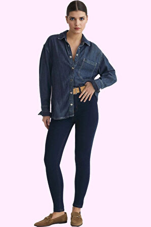 Kadın Skinny Jegging Yüksek Bel Dar Paça Regular Boy Denim Günlük Yaz Aylarının Vazgeçilmezi