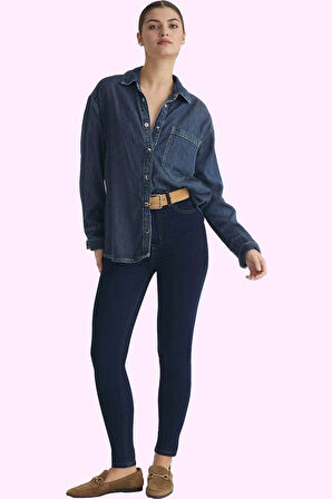 Kadın Skinny Jegging Yüksek Bel Dar Paça Regular Boy Denim Günlük Yaz Aylarının Vazgeçilmezi