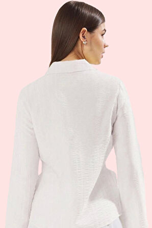 Kadın Dokuma Gömlek Düz Desen Regular Kalıp Günlük Kullanım Hafta Sonu Yaz Aylarının Vazgeçilmezi