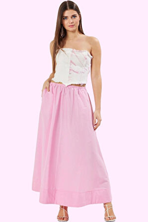 Kadın Maxi Boy A Line Dokuma Etek Pamuklu Yaz Aylarının Vazgeçilmezi Günlük Kullanım Hafta Sonu