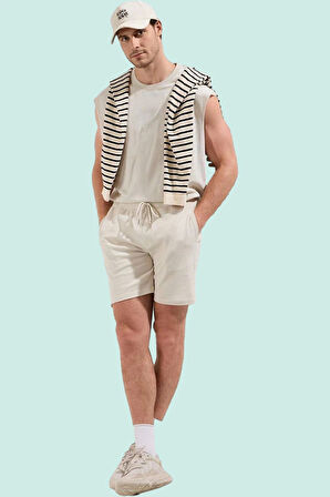 Erkek Regular Normal Bel Boru Paça Şort Günlük Kullanım İçin Rahat Tasarım Kaliteli Malzeme