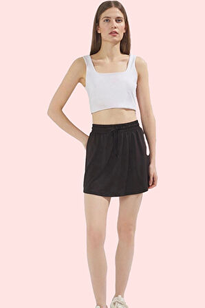 Kadın Spor Şort Etek Boru Paça Örme Düz Desenli Yaz Aktiviteleri Günlük Kullanım Hafta Sonu