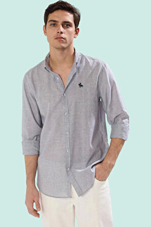 Erkek Uzun Kollu Çizgili Gömlek Flamlı Pamuk Dokuma Günlük Ve İş Hayatı Yaz Aylarının Vazgeçilmezi