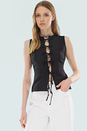 Şık V Yaka Fitted Dokuma Bluz Rahat Yazlık Günlük Stil Uzun Ömürlü Kullanım İçin