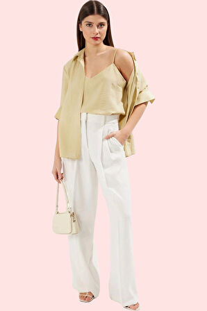 Kadın Oversize Geniş Kalıp Dokuma Gömlek Rengi Günlük Kullanım Hafta Sonu Kaliteli Malzeme