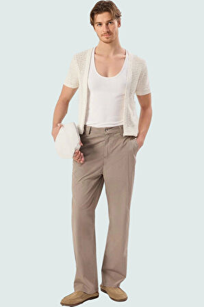 Erkek Straight Fit Boru Paça Pantolon Pamuklu Günlük Kullanım İçin Rahat Dayanıklı Malzeme