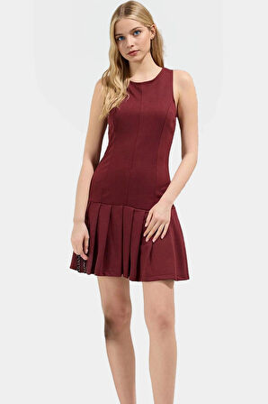 Kadın Mini Örme Elbise Yazlık Pili Detaylı Vücut Şekillendirici Rahat Ve Şık Premium Kalite