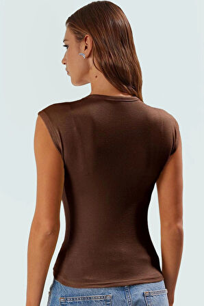 Kadın Viskoz Ribana Fitted Bluz Günlük Yazlık Rahat Kesim Özel Tasarım Seçkin Malzeme