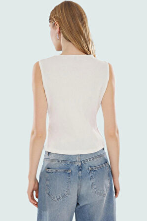 Kaşkorse Bisiklet Yaka Crop Bluz Pamuklu Günlük Tarz Zarifane Tasarım Modern Stil