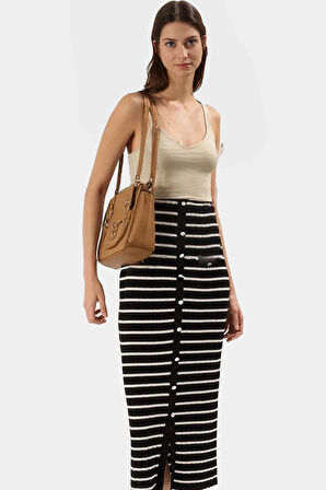 Şık Çizgili Maxi Elbise Triko V Yaka Yazlık Casual Rahat Ve Modern Stil Mükemmel Uyum