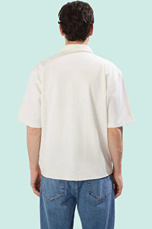 Erkek Boxy Fit Örme Kısa Kollu Yazlık Gömlek Dokulu Desen Günlük Stil Yaz Aylarının Vazgeçilmezi