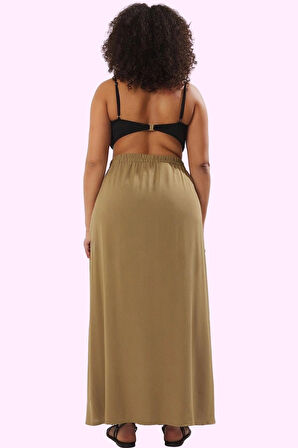 Kadın Maxi Etek Püsküllü Yırtmaçlı Şallı Dokuma Plaj Giyim Günlük Kullanım Kaliteli Malzeme