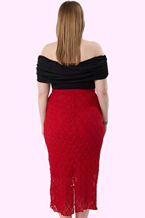 Kadın Midi Örme Etek Yüksek Bel Kalem Kalıp Dantel Detaylı Günlük Yaz Aylarının Vazgeçilmezi